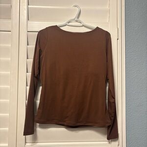 Abercrombie & Fitch Brown Bra-Free Cowl-Back Hardware Top